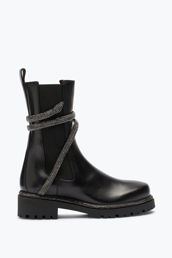 jeweled cleo kampf schwarze biker-stiefel rene caovilla
