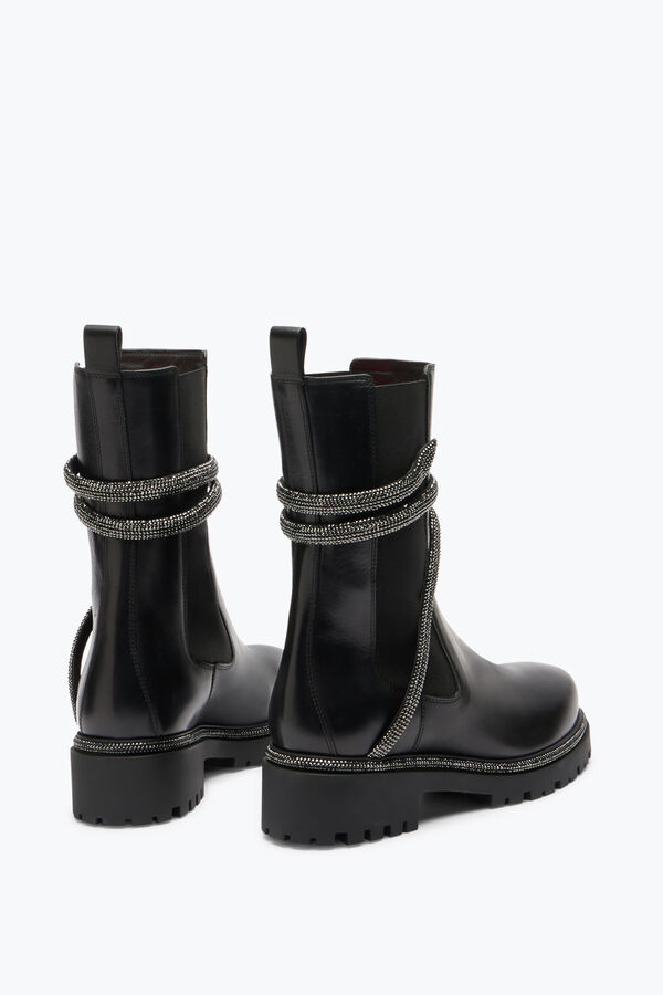 jeweled cleo kampf schwarze biker-stiefel rene caovilla