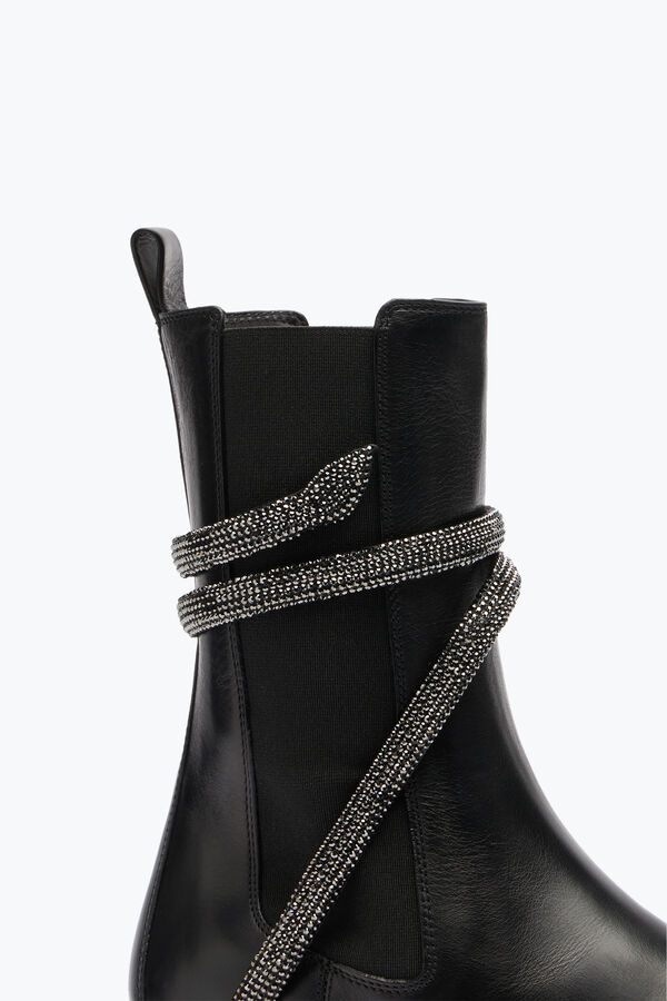 jeweled cleo kampf schwarze biker-stiefel rene caovilla