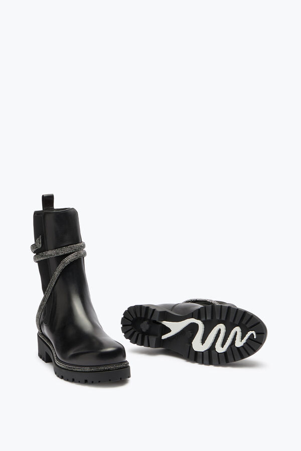 jeweled cleo kampf schwarze biker-stiefel rene caovilla