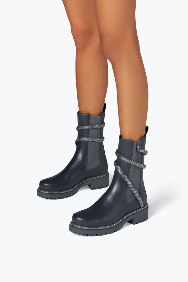 jeweled cleo grau bootie mit silber kristalle 25 rene caovilla