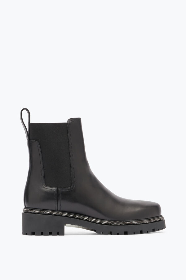jeweled schwarzen ankle-boots aus leder bika rene caovilla