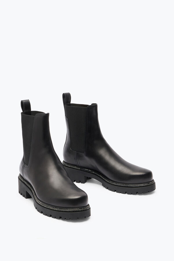 jeweled schwarzen ankle-boots aus leder bika rene caovilla