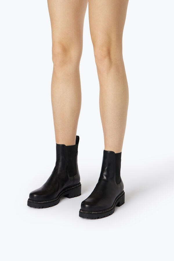 jeweled schwarzen ankle-boots aus leder bika rene caovilla