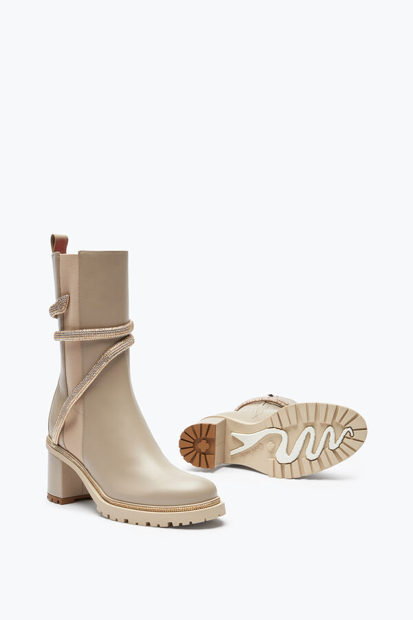 jeweled cleo kristalle beige bootie 60 rene caovilla