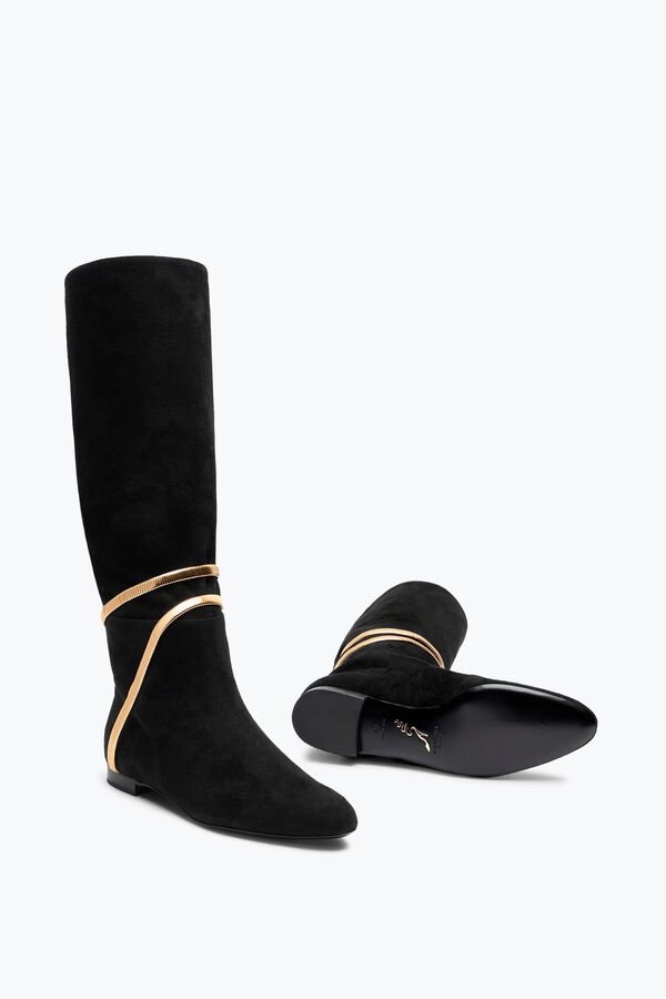 jeweled juniper soft-boot in black suede 20 rene caovilla