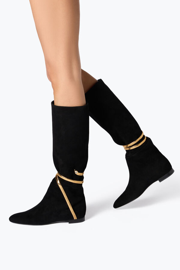 jeweled juniper soft-boot in black suede 20 rene caovilla
