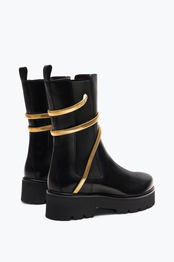 jeweled juniper schwarz und gold biker boot 45 rene caovilla