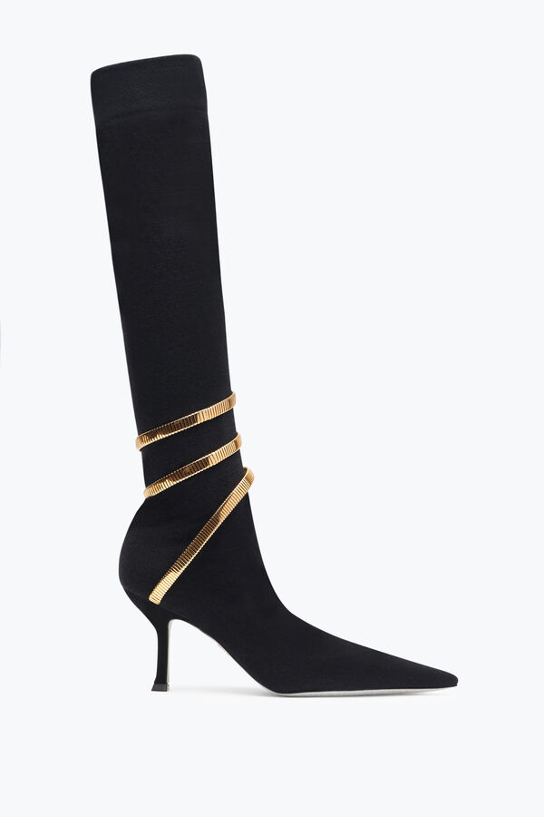 jeweled juniper schwarz und gold soft boot 80 rene caovilla