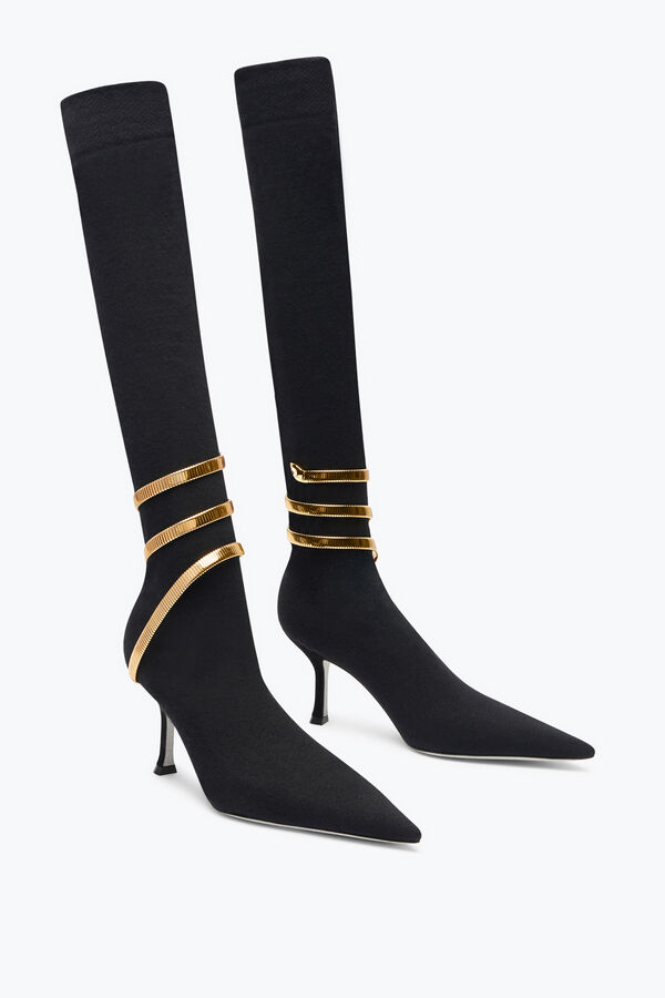jeweled juniper schwarz und gold soft boot 80 rene caovilla