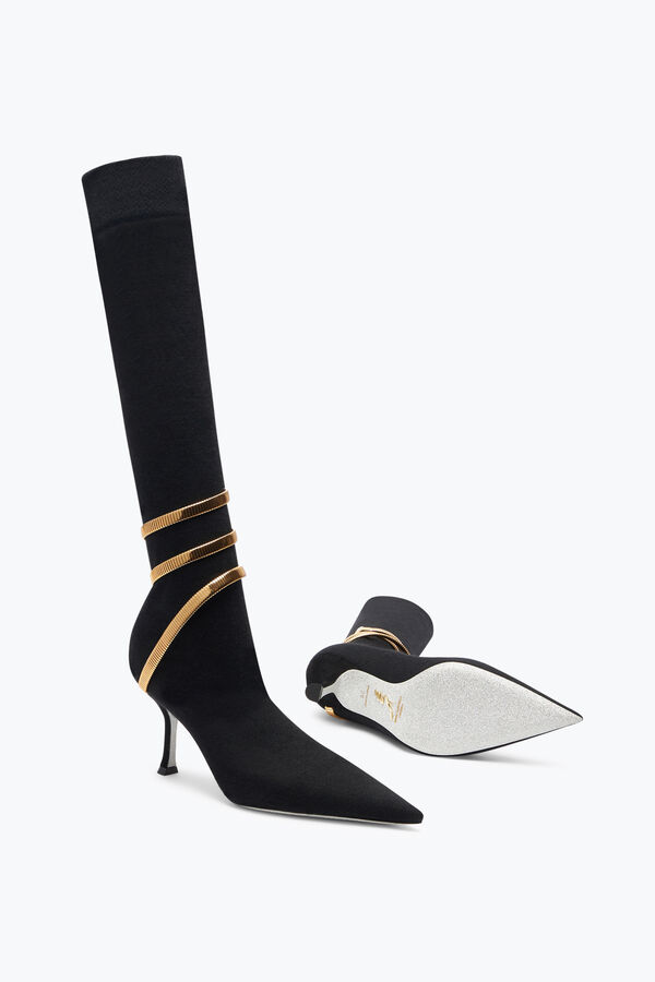jeweled juniper schwarz und gold soft boot 80 rene caovilla