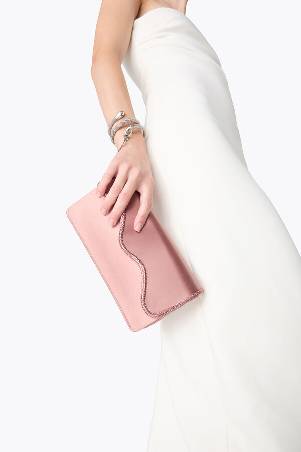 jeweled onda powder pink clutch rene caovilla