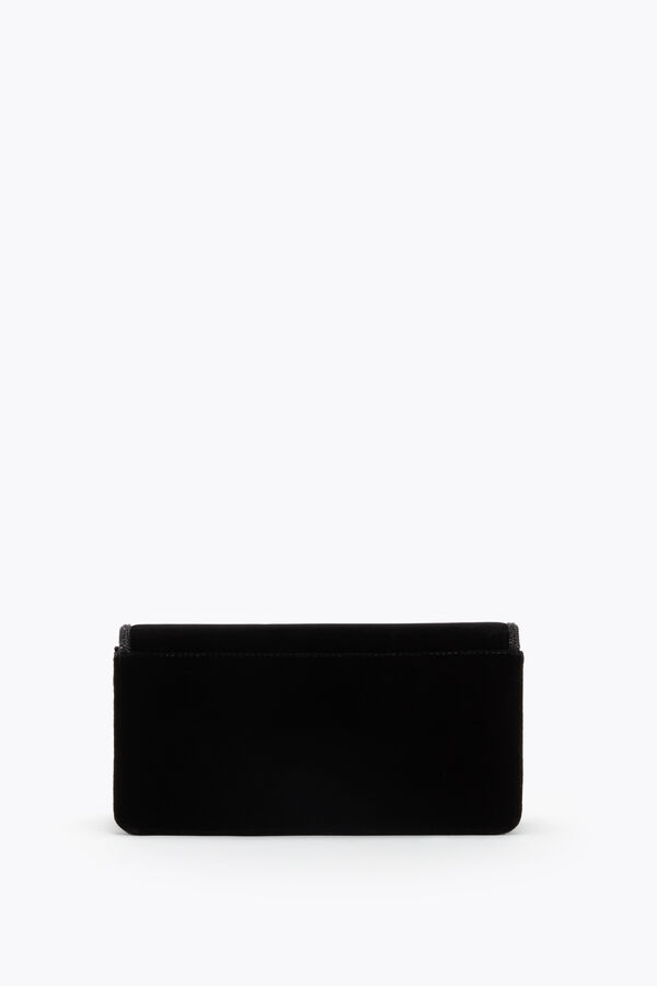 jeweled onda schwarzer samt clutch rene caovilla