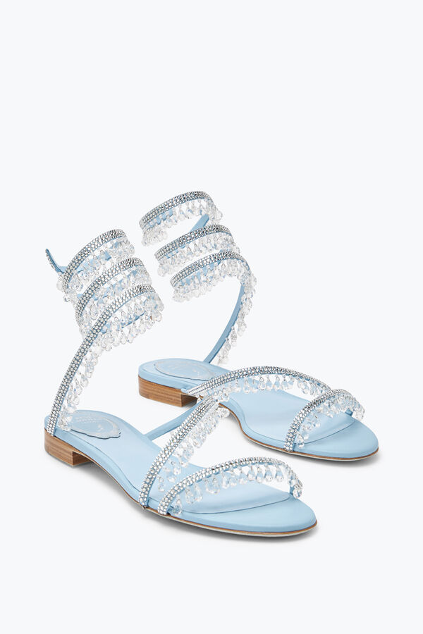 jeweled kronleuchter flat light blue sandal 10 rene caovilla