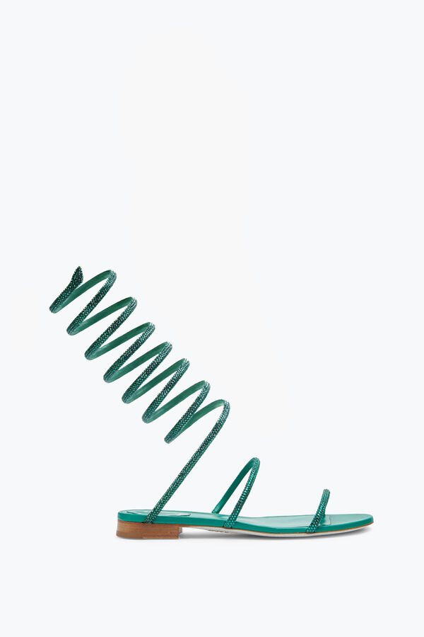 jeweled supercleo crystal emerald green sandal 10 rene caovilla