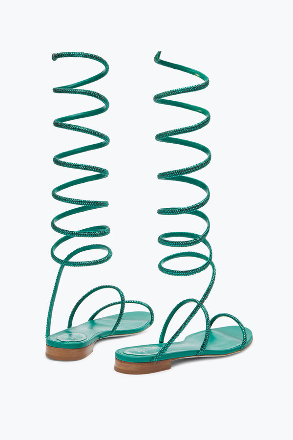 jeweled supercleo crystal emerald green sandal 10 rene caovilla