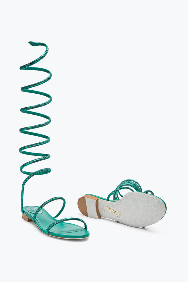 jeweled supercleo crystal emerald green sandal 10 rene caovilla