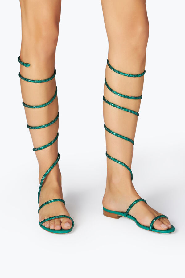 jeweled supercleo crystal emerald green sandal 10 rene caovilla