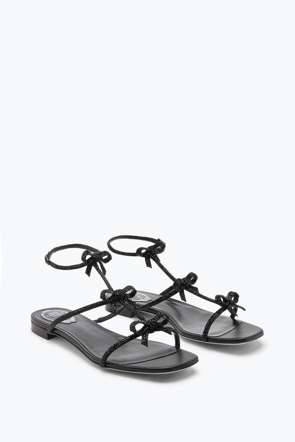 jeweled caterina black flat sandal 10 rene caovilla
