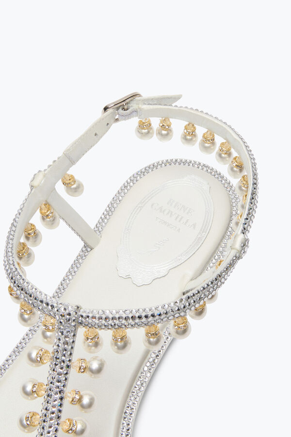 jeweled diana weiße sandale mit perlen 10 rene caovilla
