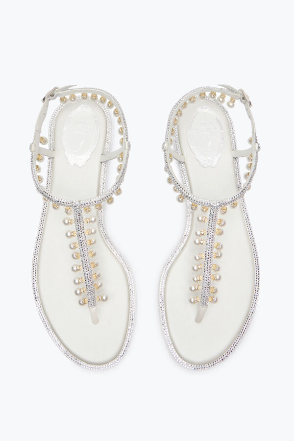 jeweled diana weiße sandale mit perlen 10 rene caovilla