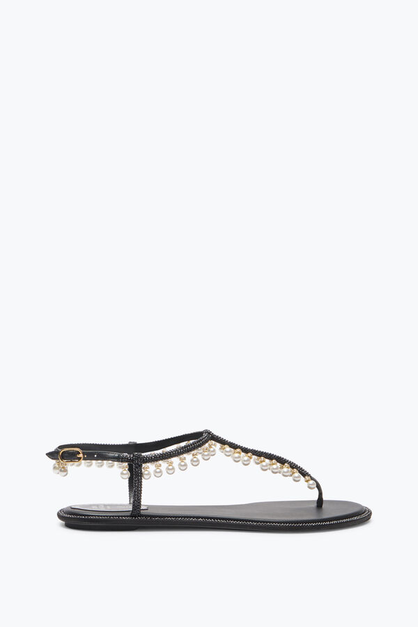 jeweled diana schwarz sandale mit perlen 10 rene caovilla