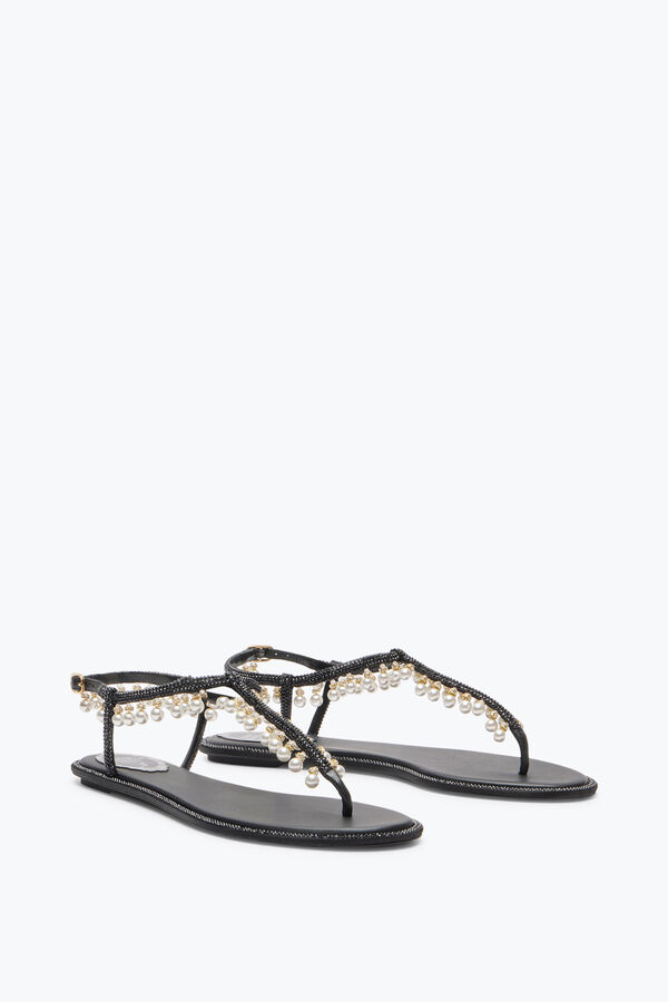 jeweled diana schwarz sandale mit perlen 10 rene caovilla