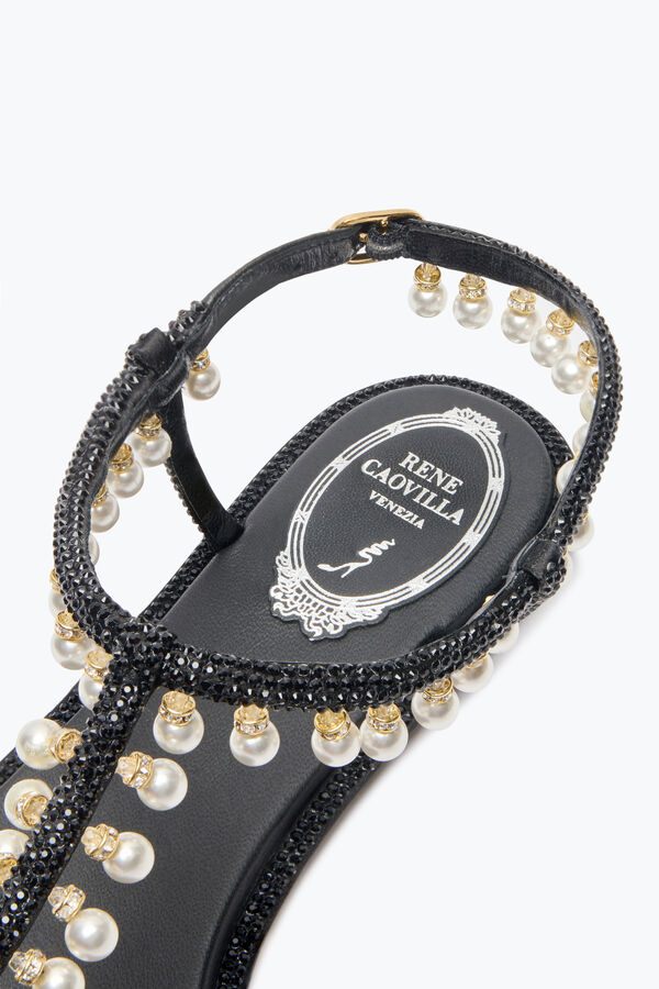 jeweled diana schwarz sandale mit perlen 10 rene caovilla