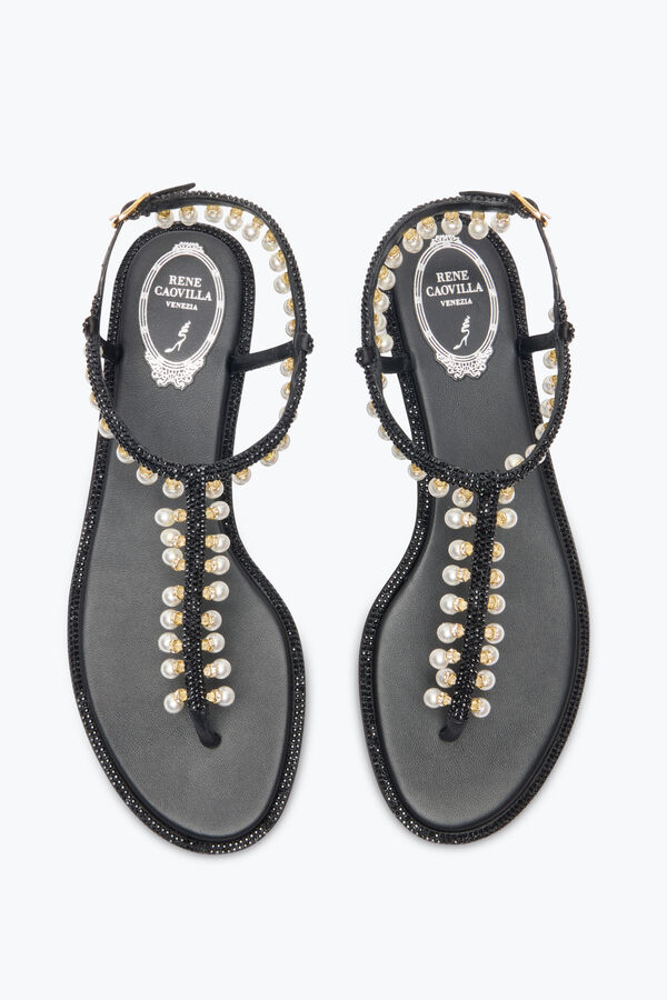jeweled diana schwarz sandale mit perlen 10 rene caovilla