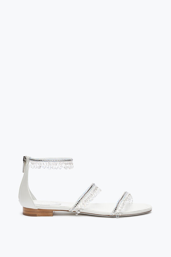 jeweled kronleuchter elfenbein flat sandal 10 rene caovilla