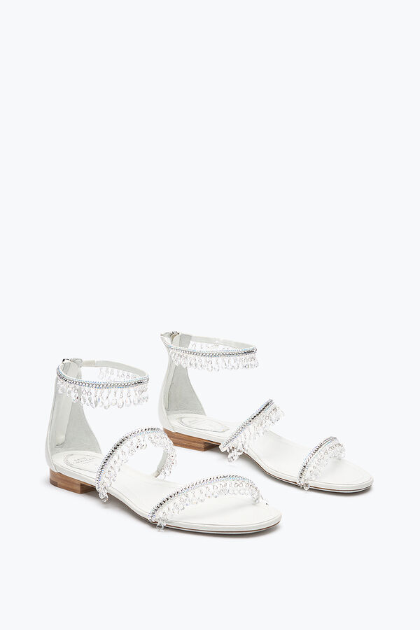 jeweled kronleuchter elfenbein flat sandal 10 rene caovilla