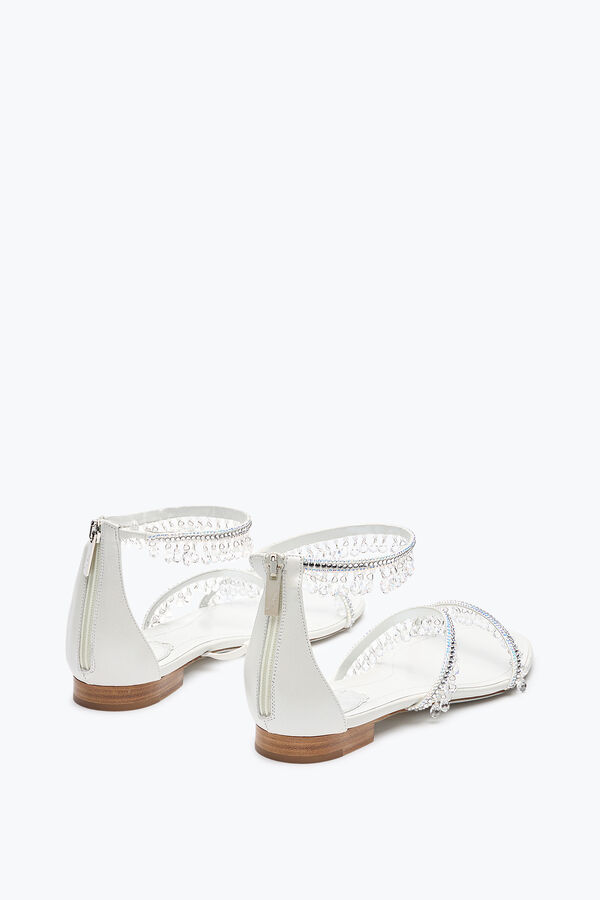 jeweled kronleuchter elfenbein flat sandal 10 rene caovilla