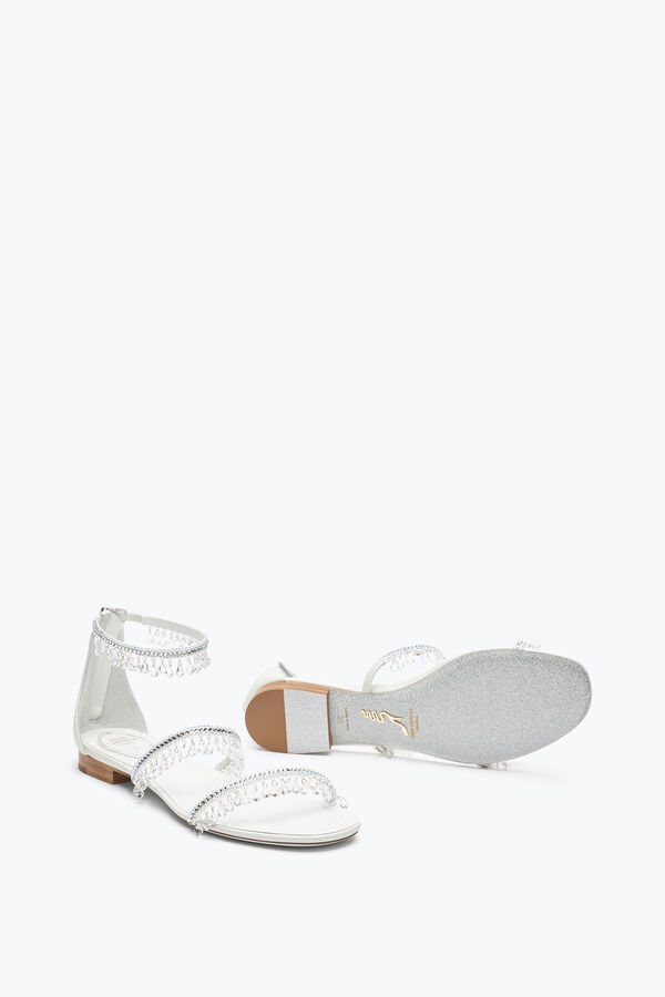 jeweled kronleuchter elfenbein flat sandal 10 rene caovilla