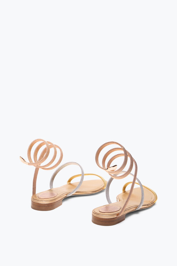 jeweled trigold cleo drei-getÖnten flat sandal 10 rene caovilla