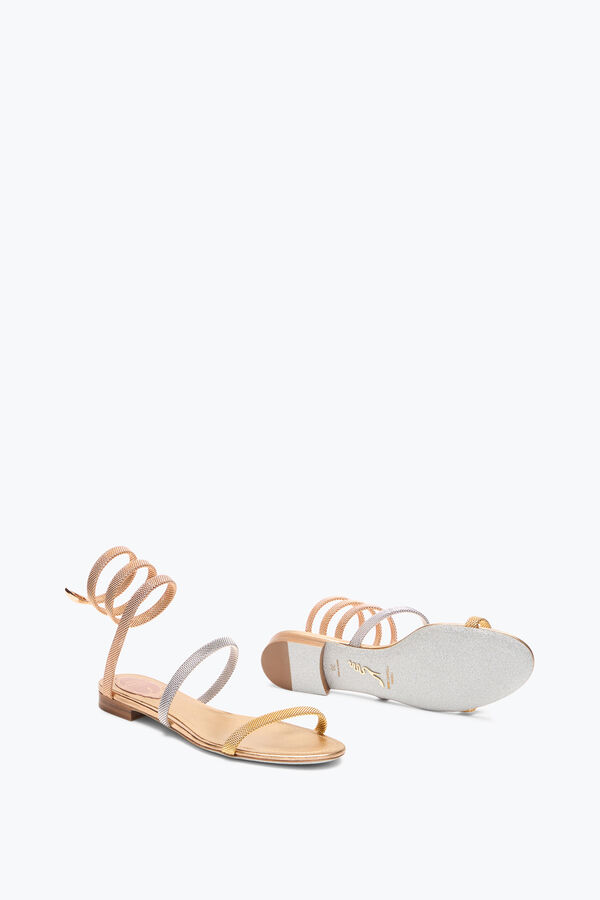 jeweled trigold cleo drei-getÖnten flat sandal 10 rene caovilla