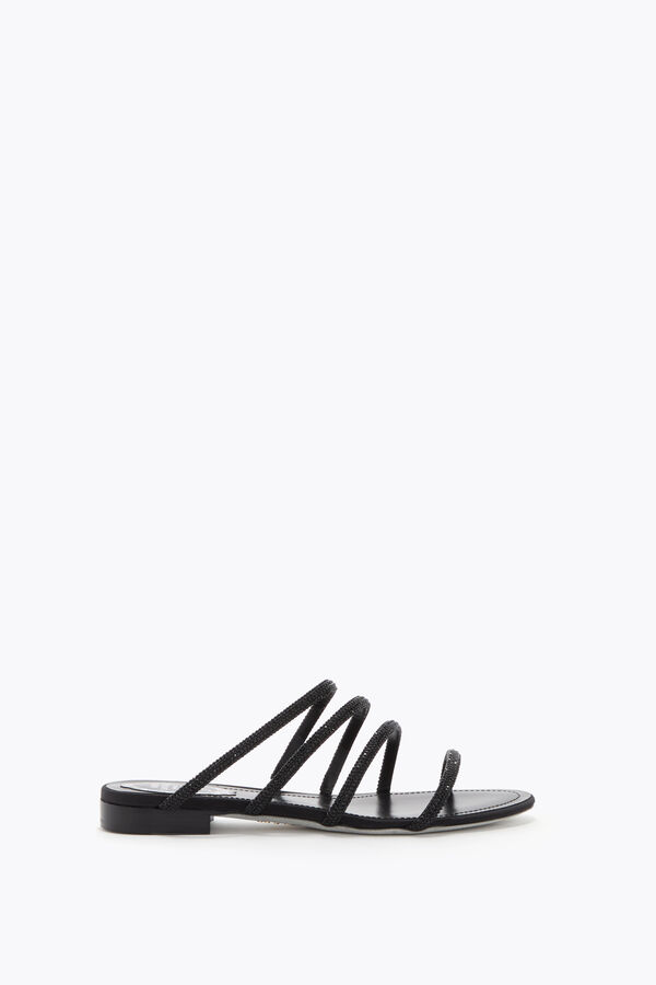 jeweled erin black flat sandal 10 rene caovilla