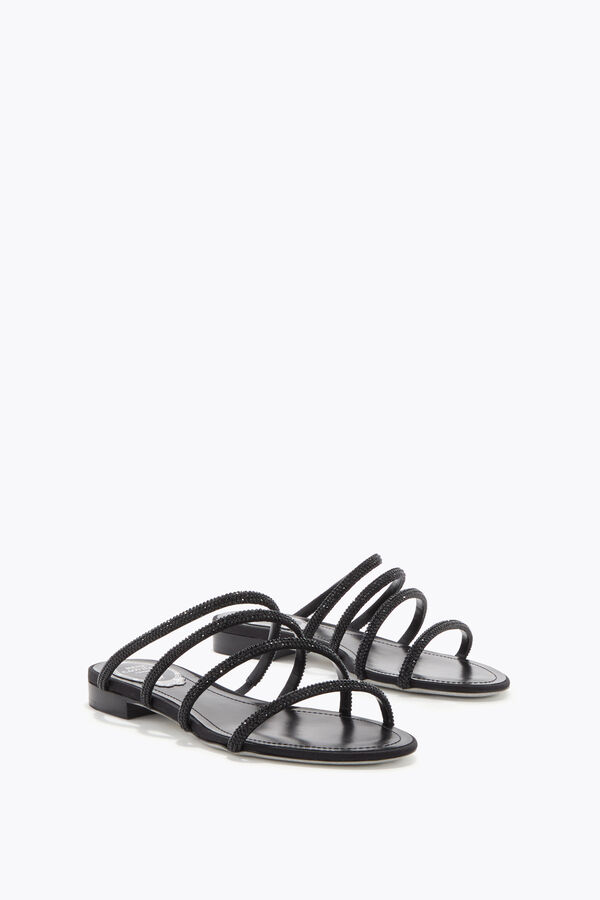 jeweled erin black flat sandal 10 rene caovilla