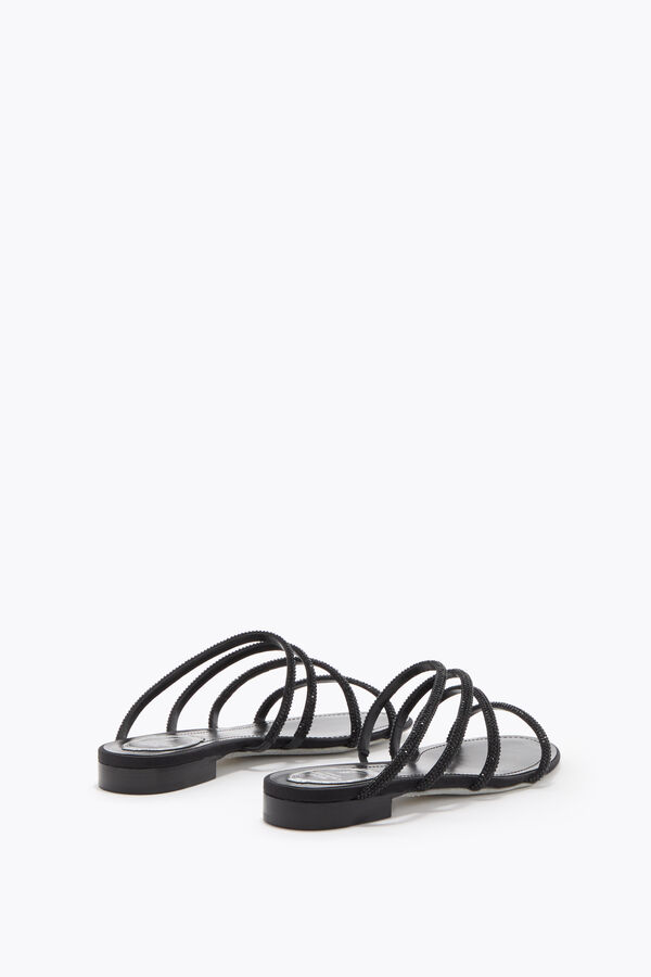 jeweled erin black flat sandal 10 rene caovilla