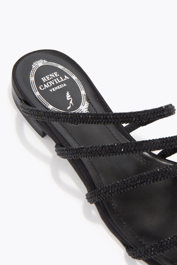 jeweled erin black flat sandal 10 rene caovilla