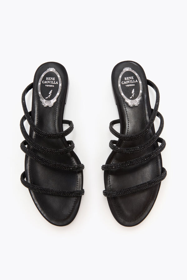 jeweled erin black flat sandal 10 rene caovilla