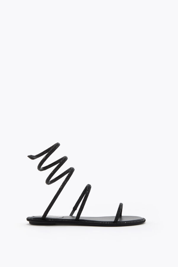 jeweled cleo black flat sandal 10 rene caovilla