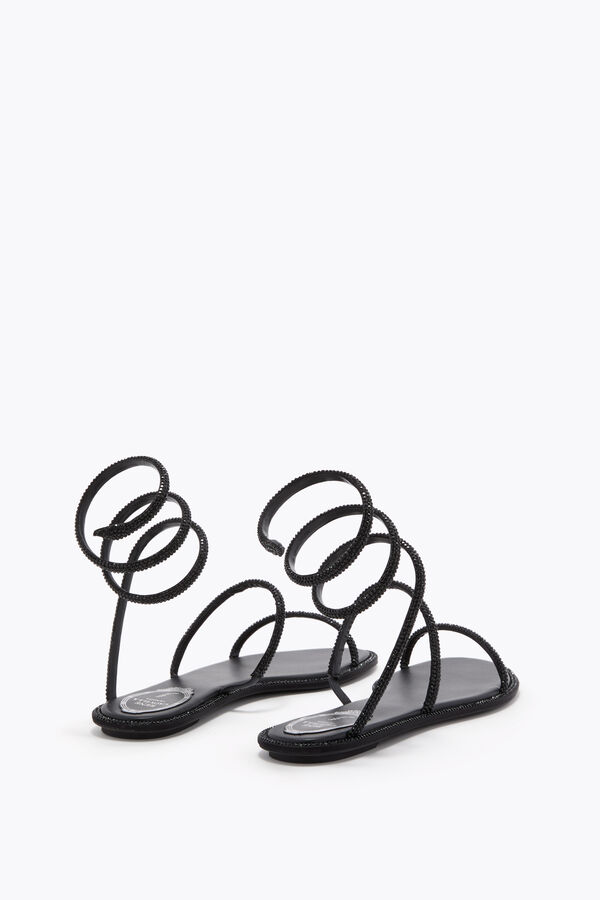 jeweled cleo black flat sandal 10 rene caovilla