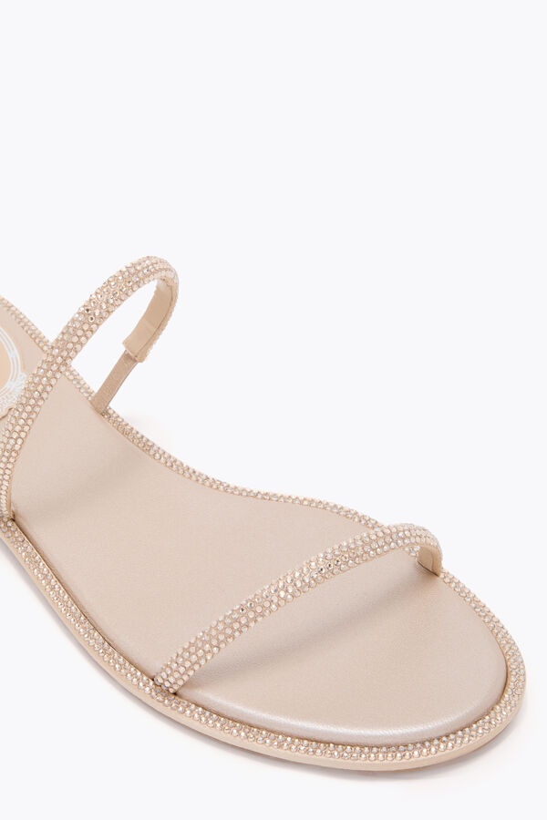 jeweled cleo gold flat sandal 10 rene caovilla