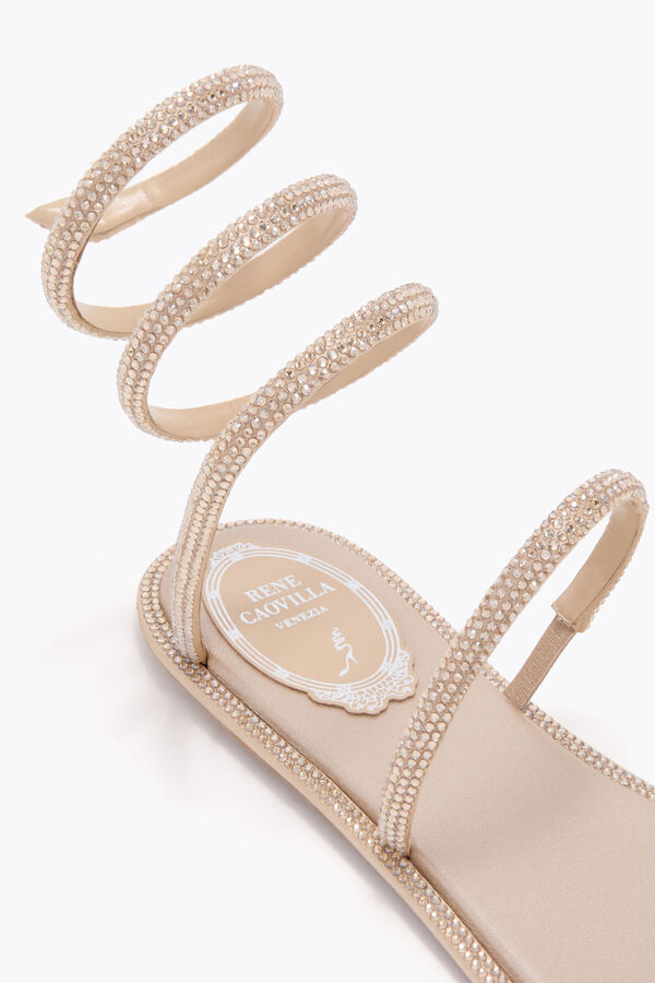 jeweled cleo gold flat sandal 10 rene caovilla