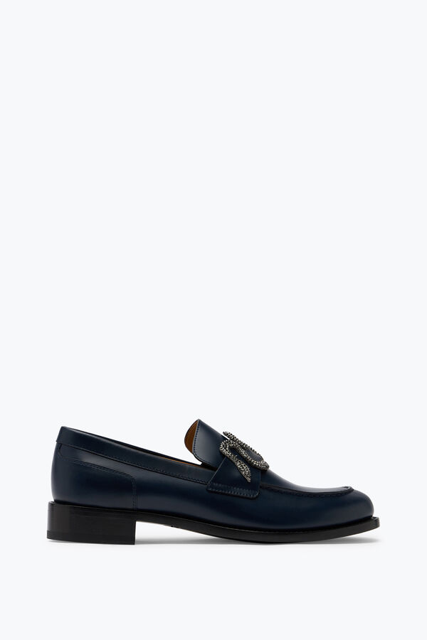 jeweled morgana blue loafer mit schwarz matt crystal 20 rene caovilla