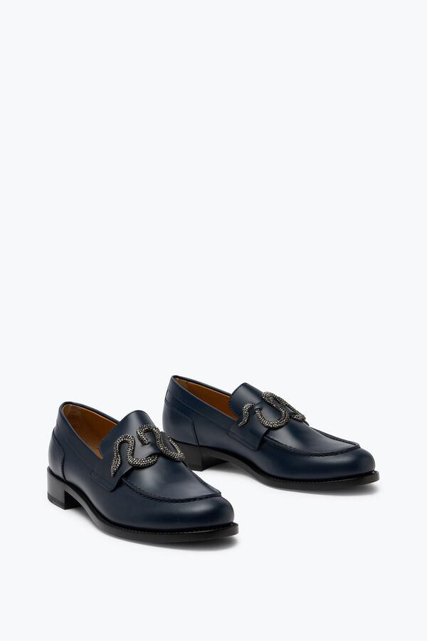 jeweled morgana blue loafer mit schwarz matt crystal 20 rene caovilla