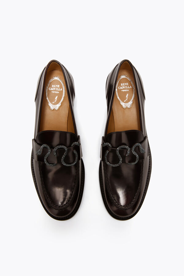 jeweled morgana dark brown loafer mit kristallen 20 rene caovilla