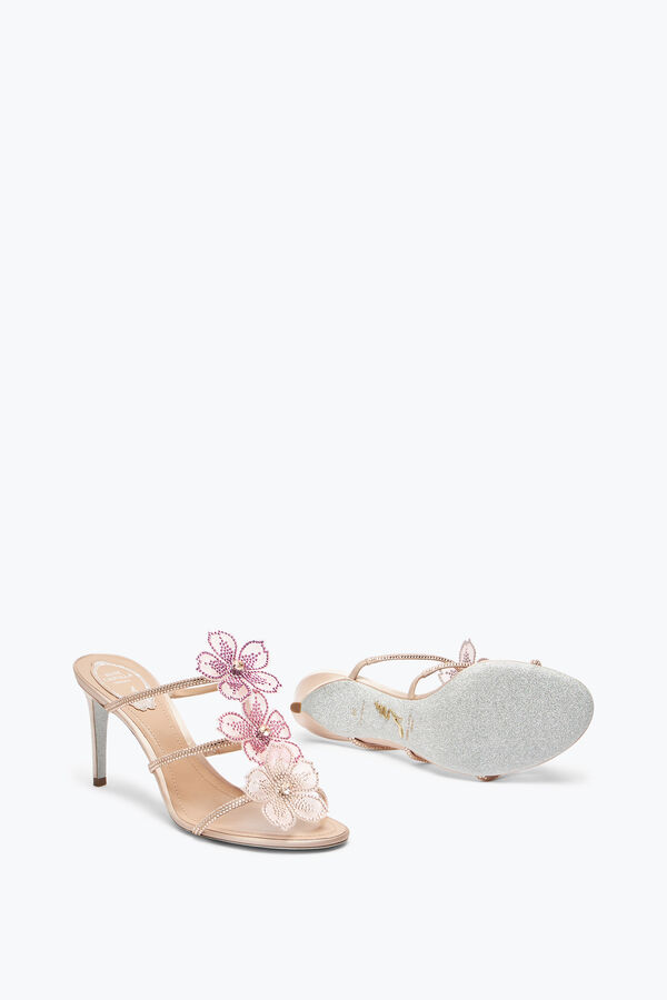 jeweled pfirsich blume rosa mule 80 rene caovilla