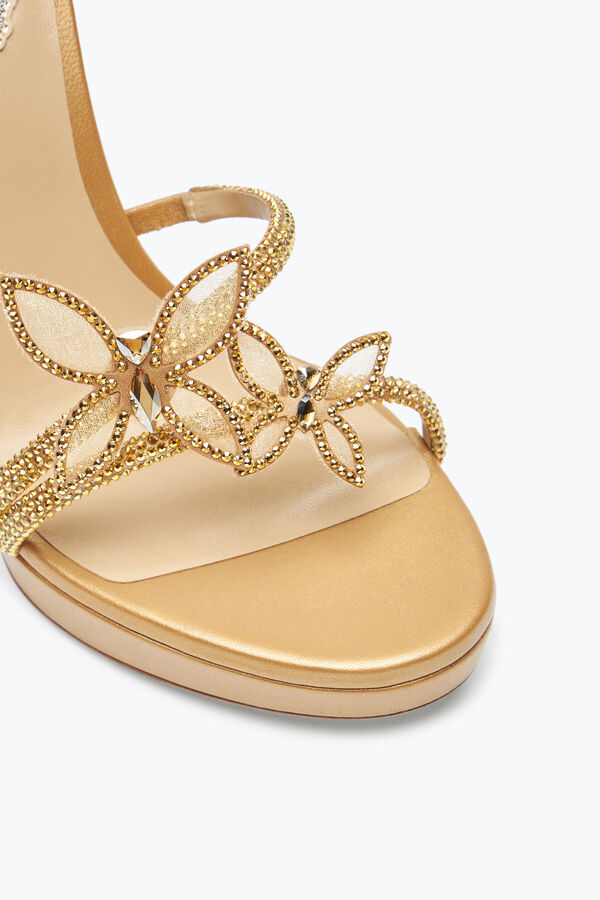 jeweled margot gold plattform sandale mit schmetterlingen 120 rene caovilla