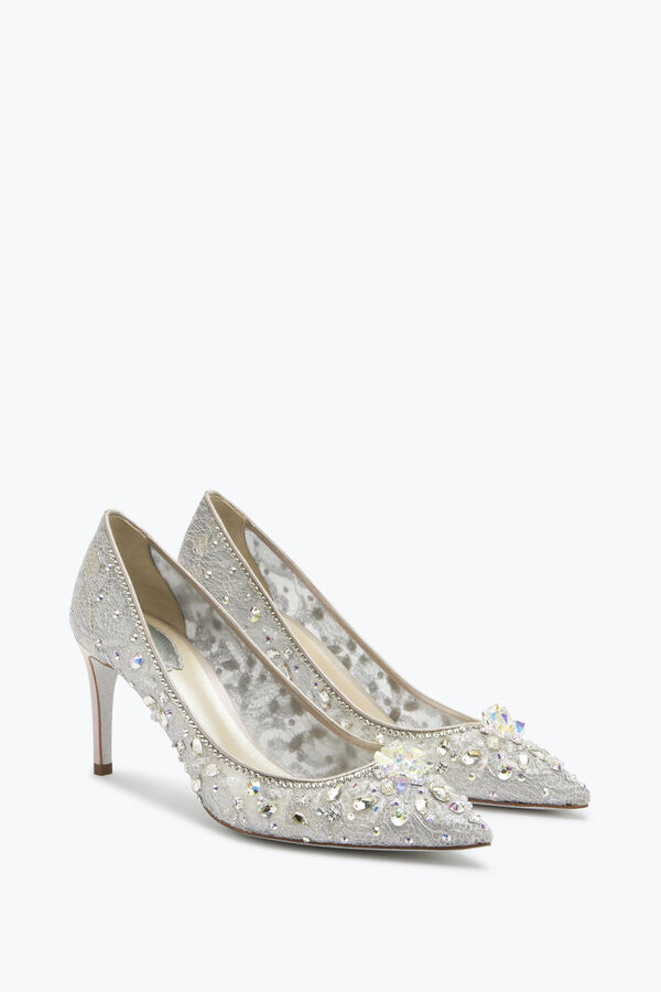 jeweled grau spitz pumpen cinderella 75 rene caovilla
